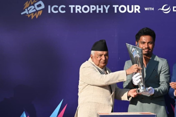 टी-२० विश्वकपको ट्रफी नेपालमा, राष्ट्रपतिले भनेः नेपाल विश्व क्रिकेटको केन्द्रतर्फ अग्रसर